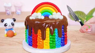 Colorful Rainbow Cake 🌈 Tasty Miniature Rainbow Chocolate Cake Decoration For Summer Party