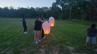 Flying lanterns with the aunties