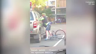 Cyclist caught punching on with driver in brutal road rage attack