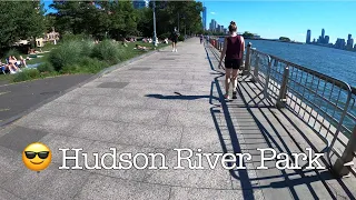 4K NYC Walking Tour🚶🏻‍♂️Hudson River Park going Downtown 😎