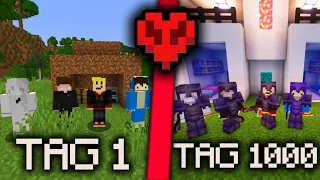 4 YOUTUBER überleben 1000 TAGE in Minecraft HARDCORE