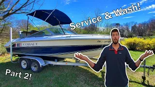 FINALLY Cleaning the Blue Cobalt! Detail, Impeller & more! Boat Restoration Project Part 2