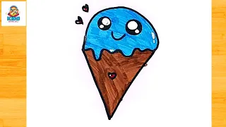 How To Draw A Cute Ice Cream Cone