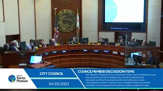 Santa Monica City Council Meeting April 25, 2023
