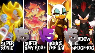 Super Sonic vs Super Amy Rose vs Rouge The Bat vs Shadow The Hedgehog | Beat Roller