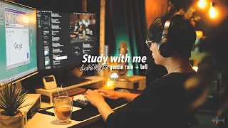 📚2-HOUR LATE NIGHT STUDY / gentle rain🌧 + lofi music  / 50 minute Pomodoro / with timer+bell