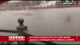 Через підрив дамби на Харківщині річка вийшла з берегів