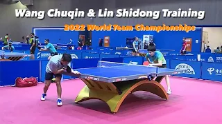 Wang Chuqin Training with Lin Shidong 6 | 2022 World Team Championships