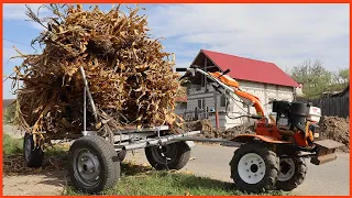 The first TEST with POWER TILLER/MOTOCULTOR Ruris 731K Acc of 7.5 Cp (hp) to trailer 2020 | PART 2