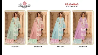 Ramsha R 1050 Readymade Pakistani Suits Collection Full Catalog Available At Wholesale Rate.