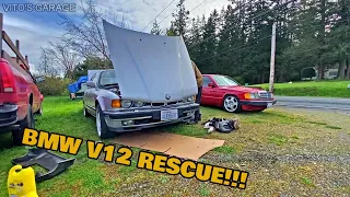 V12 BMW E32 750IL First Start After 2 Years & Unsuccessful Test-Drive....