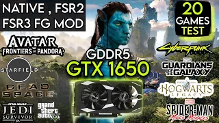GTX 1650 (GDDR5) In Early 2024 | Test In 20 Games | Using FSR2 , FSR3 FRAME GEN MOD & Native Setting