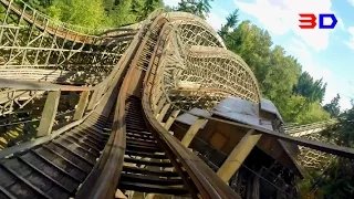 Timberhawk: Ride of Prey 3D front seat on-ride HD POV @60fps Wild Waves Enchanted Village