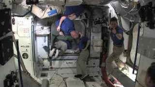 STS-134 Hatch Opening & Welcome Aboard ISS