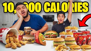 10,000 Calorie Challenge With My Little Brother! (WE ATE SO MUCH!)