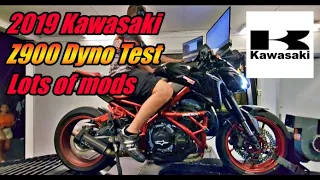 2019 Kawasaki Z900 Dyno Test with a hand full of mods