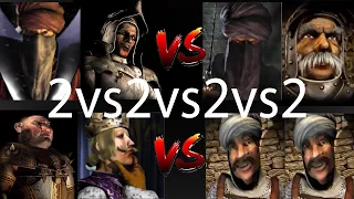 WAZIR RAT VS CALIPH MARSHALL VS PIG PHILIPP VS 2 SULTANS | Stronghold Crusader Ai Battle