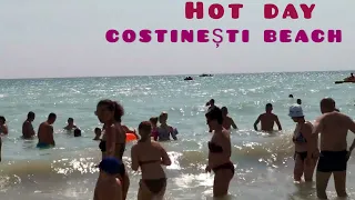 🇷🇴 HOT DAY in COSTINESTI - ROMANIA 🌞🏖 4K BEACH WALKING TOUR☀ AMAZING COSTINESTI