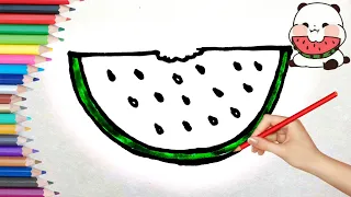 Bolalar uchun Tarvuz rasm chirish / Watermelon Drawing for children / Ресуем Арбуз для детей.