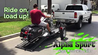 Single Motorcycle Trailer - Alpha Sport Ride on Load up