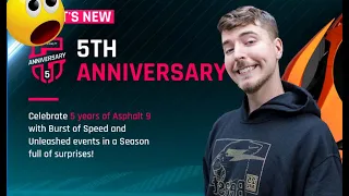 Asphalt 9 NEW UPDATES | 5th ANNIVERSARY CELEBRATION 🎉 | And Special Events Offers😱