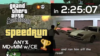 GTA San Andreas Speedrun - Any% (MDvMMw/CE) in 2:25:07 (Former World Record)