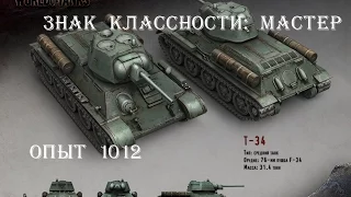 World of Tanks. Type T 34, Зимний Химмельсдорф. Знак классности: мастер, опыт 1012