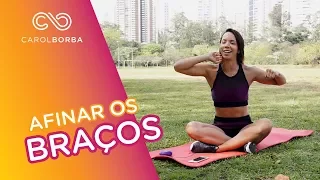 Como afinar os braços e tonificar os ombros em apenas 3 minutos - desafio da música - Carol Borba