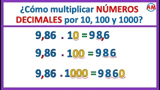 📌 Multiplicar un decimal por 10 100 y 1000 | Super fácil 😎