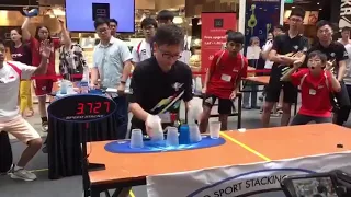 Sport Stacking: New Asian Record by Chan Keng Ian!!! (First 4 secs in Tournament!!)