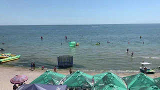 ✔️Коблево Видео: Пляж возле ресторана  PiZZA&STEAK. Онлайн обзор 11 июля 2020