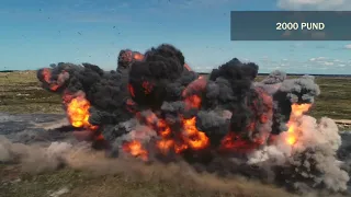 Взрыв авиабомб 200кг - 900 кг. взрывы в замедленной съёмке.