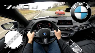 2020 BMW 740d xDrive | Test Drive on German no limit Autobahn