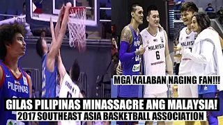 GILAS PILIPINAS MINASSACRE ANG MALAYSIA! | Mga Kalaban Naging Fan! | Gilas vs Malaysia SEABA 2017