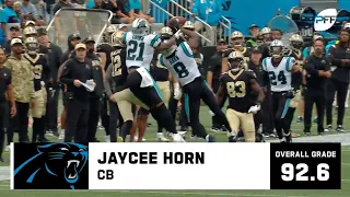 Jaycee Horn near the top of PFF's Week 3 defensive grades