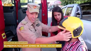 SURPRESA DE ANIVERSÁRIO: BOMBEIROS REALIZAM SONHO DE IDOSA AOS 83 ANOS