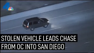 Stolen Vehicle Leads Police on Pursuit from OC into San Diego | NBCLA