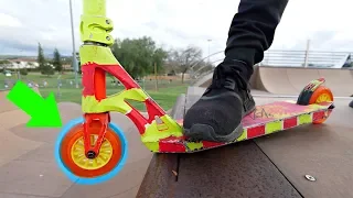 WILL CHEAP PLASTIC SCOOTER WHEELS SURVIVE PRO SCOOTER TRICKS ?