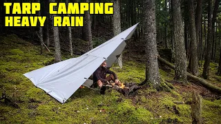 Tarp Camping in Heavy Rain