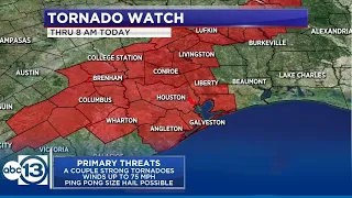 Tornado Watch for Houston until 8 a.m.