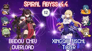 NEW SPIRAL ABYSS 4.4 - Beidou Chevreuse Overload & Fischl Xingqiu Tazer 4* Challenge Full Star Clear