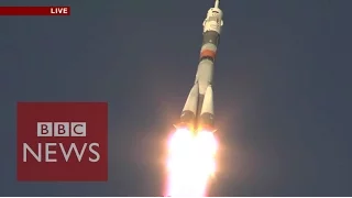 Moment when Tim Peake & Soyuz rocket blasted off to ISS - BBC News