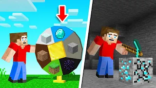 SPIN WHEEL = What COLOUR BLOCK You MINE! (Minecraft)