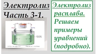 Часть 3-1. Электролиз расплава. Решаем примеры уравнений (подробно).