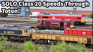 SOLO Class 20 Speeds through Toton! Back-to-Back Power Cars, Claggy shunting & Repainted 66012..!