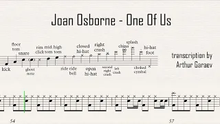 Joan Osborne - One Of Us - Drum transcription, sheet music