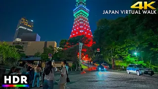 Japan - Tokyo Daimon, Hamamatsucho night walk • 4K HDR