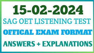 OET LISTENING EXAM ORIENTED TASK 07 | OET LISTENING TEST | SAG OET LISTENING