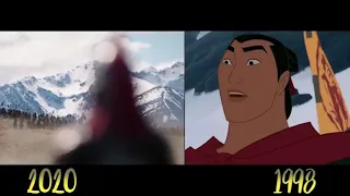 Mulan 1998 vs  Mulan 2020 Comparison 536 x 1280