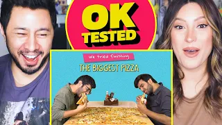 OK TESTED | We Tried Finishing The Biggest Pizza | Reaction by Jaby Koay & Natasha Martinez!